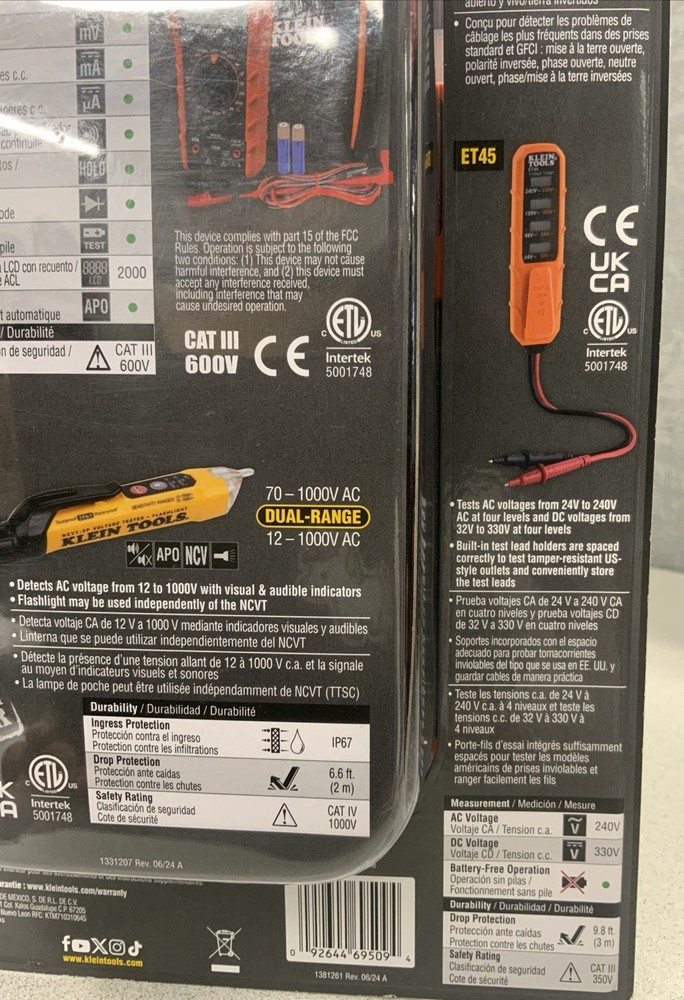 BRAND NEW - Klein Tools (MM320VP) Electrical Testing Kit -