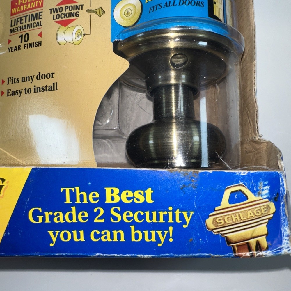 Schlage Maximum Security Deadbolt Keyed Entry~Grade 2 Max Security Antique Brass