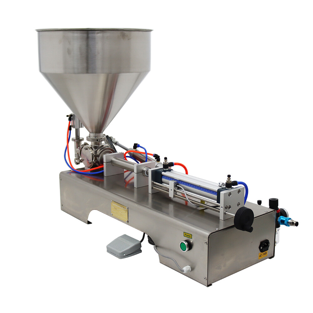10-100ml Pneumatic Paste Liquid Filling Machine Single Nozzle with Hopper 110V