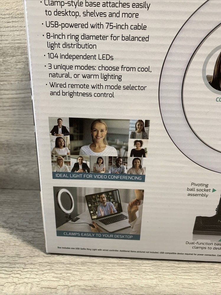 Nizoni USB Selfie Ring Light LED Video Tiktok YouTube 3 Mode Wired Controller