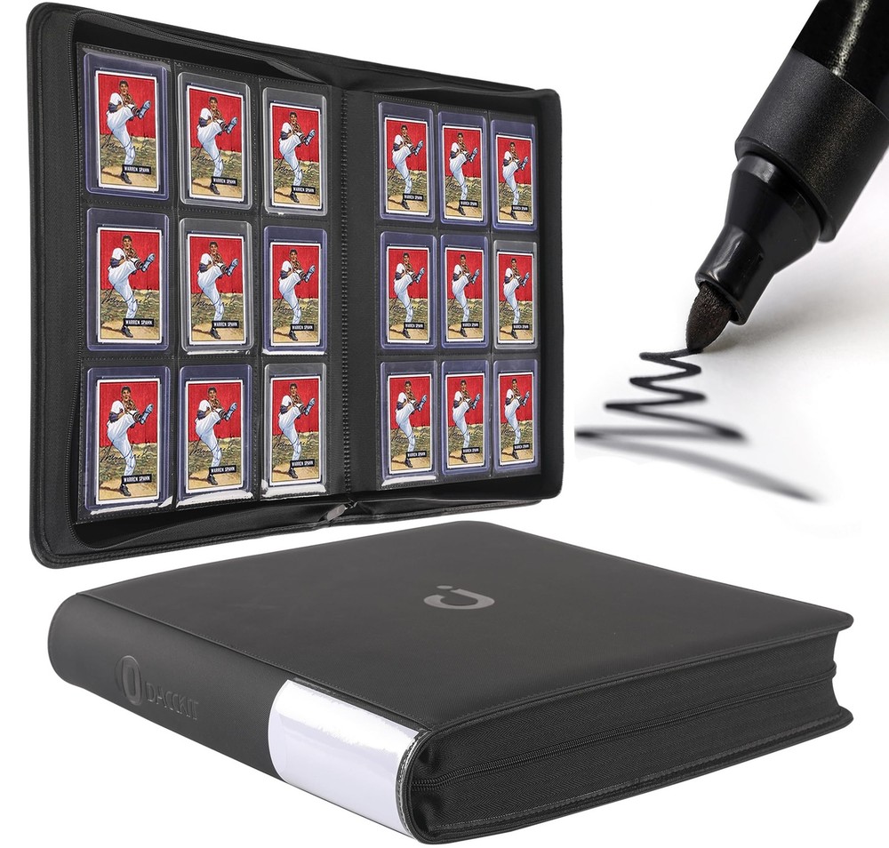 D DACCKIT Toploader Binder, Holds 288 Toploaders - 9-Pocket Top Loader Binder...