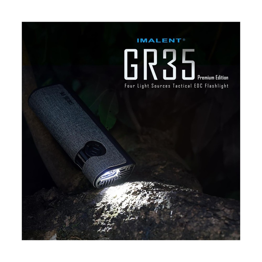 IMALENT GR35 EDC Flat Flashlight Compact High Lumens Torch with UV Light & Gr...