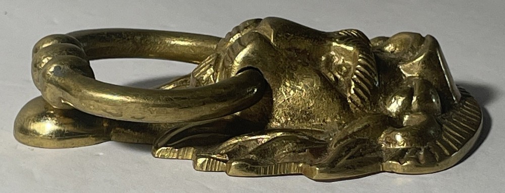 Vintage Lion Head Door Knocker Solid Brass 4 X 3”