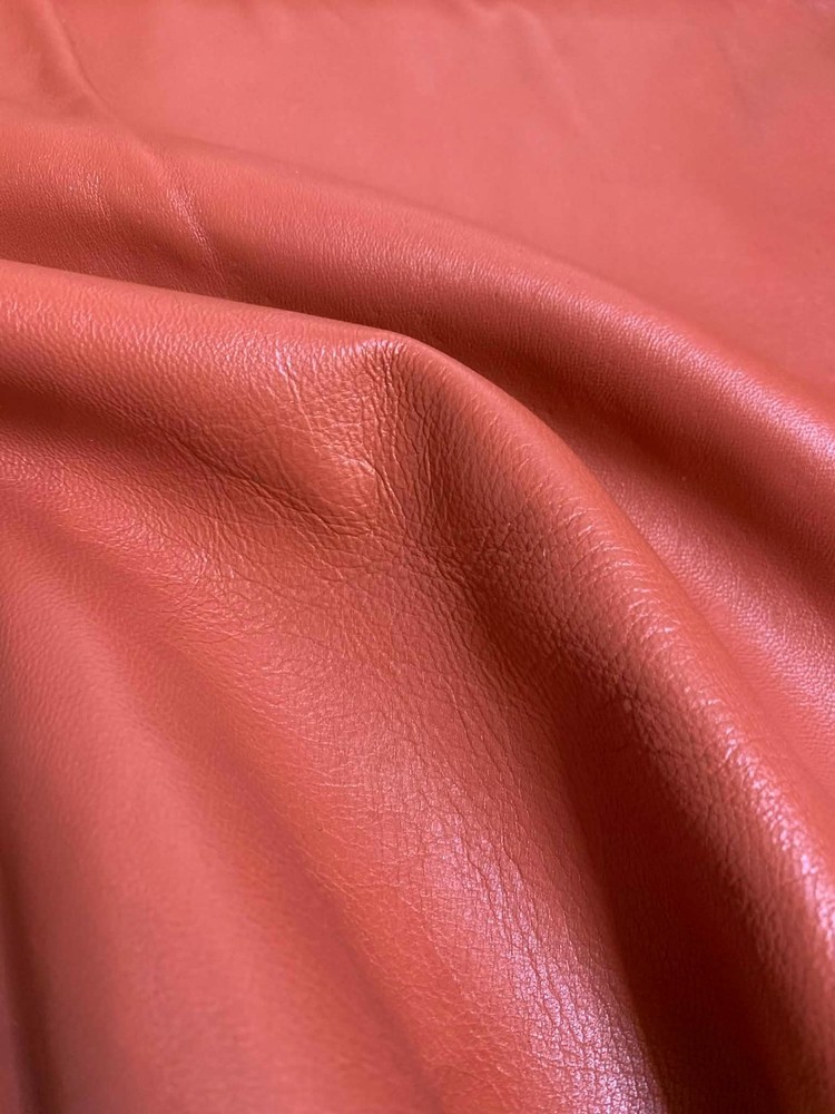 RUST ORANGE Supple Lambskin Leather Whole Hide 7 Square Feet