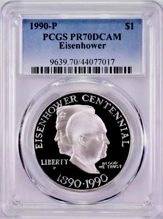 1990 EISENHOWER Silver Dollar PCGS PR70💥FLAWLESS QUALITY💥