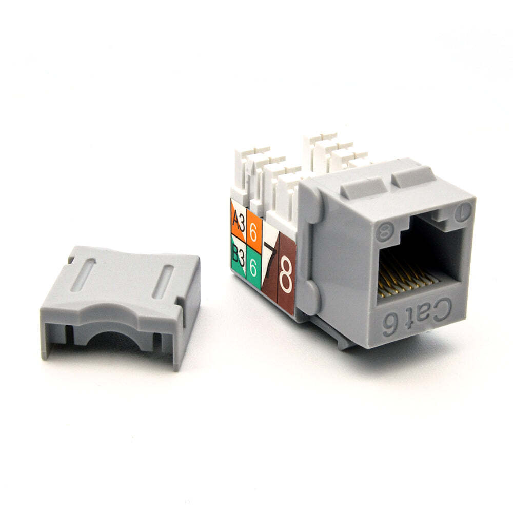CAT6 RJ45 110 Type Keystone Jack Gray