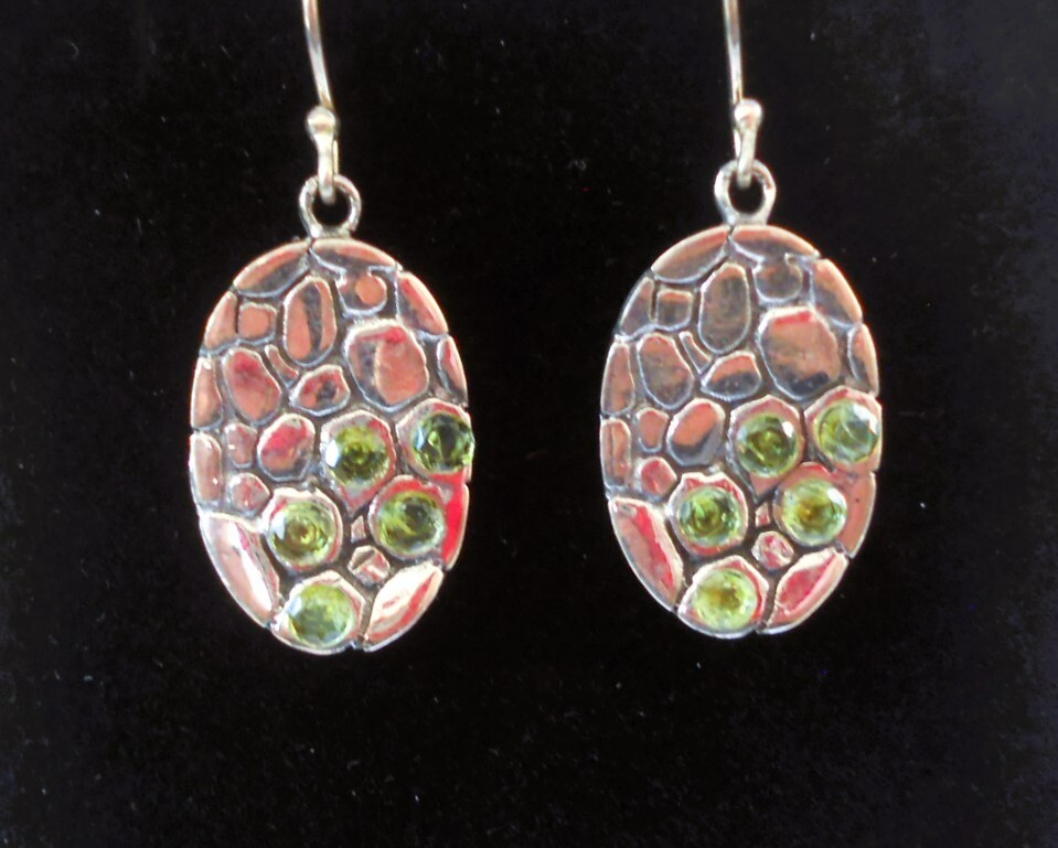 Handmade Sterling Silver Peridot Earrings