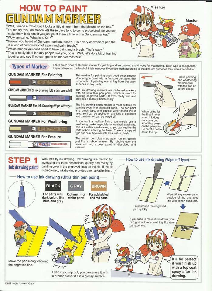 GSI Creos Gundam Marker Sets of Six. 13 Different Sets Buy Two Or More And Save