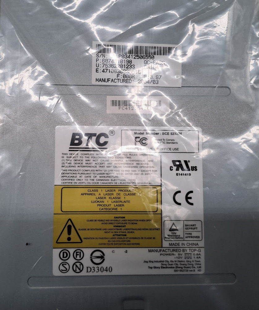 BTC CD-RW DRIVE BCE 5232IM INTERNAL DRIVE