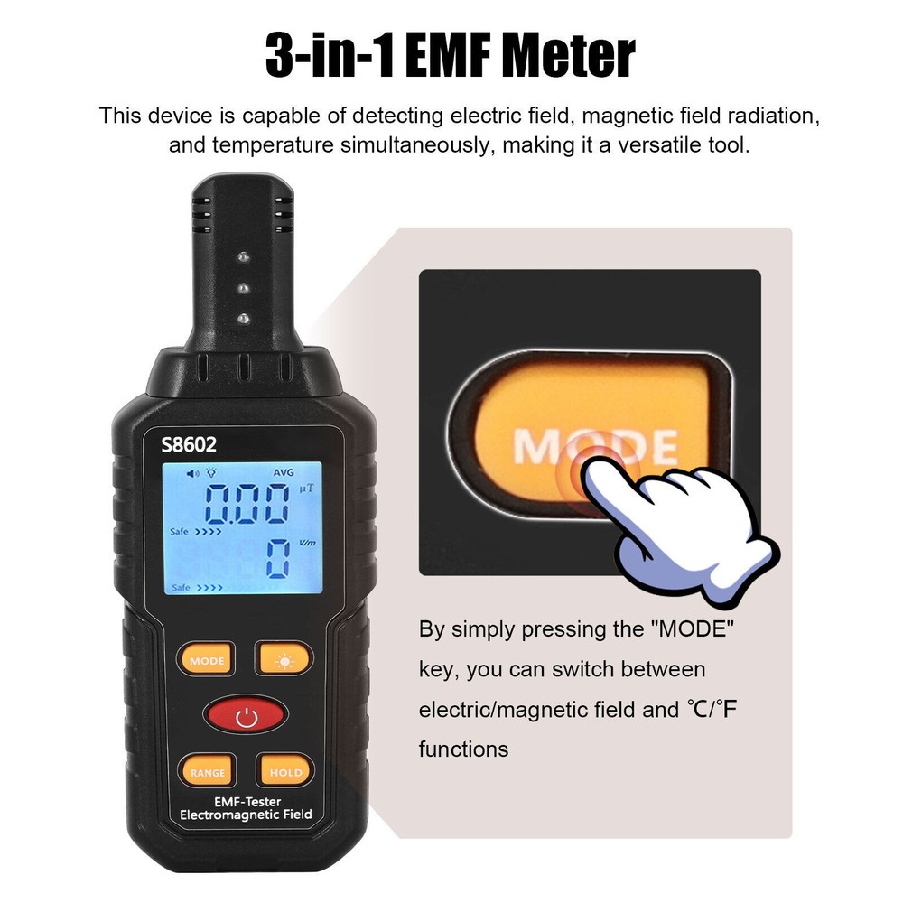 Mutilfunction Radiation Detector Dosimeter EMF Meter Electromagnetic Tester