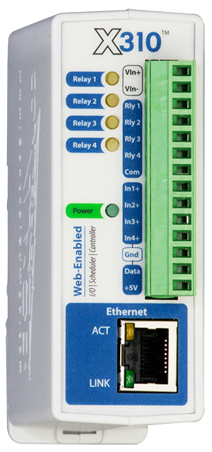 X-310-24I Web Relay,9-28VDC,4 Digital Inputs,4 Relays,4 Temperature Sensor Input