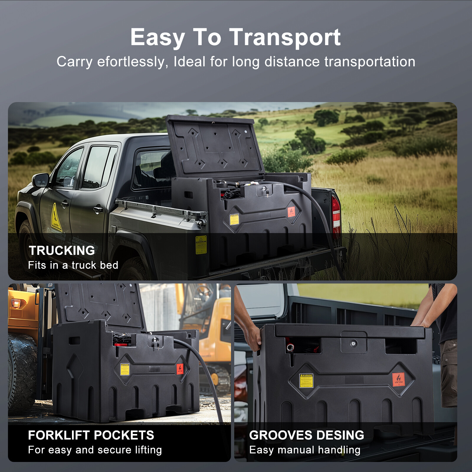 LoJok 4-Color Portable 52 Gallon Diesel Tank with 12V Electric Transfer Pump