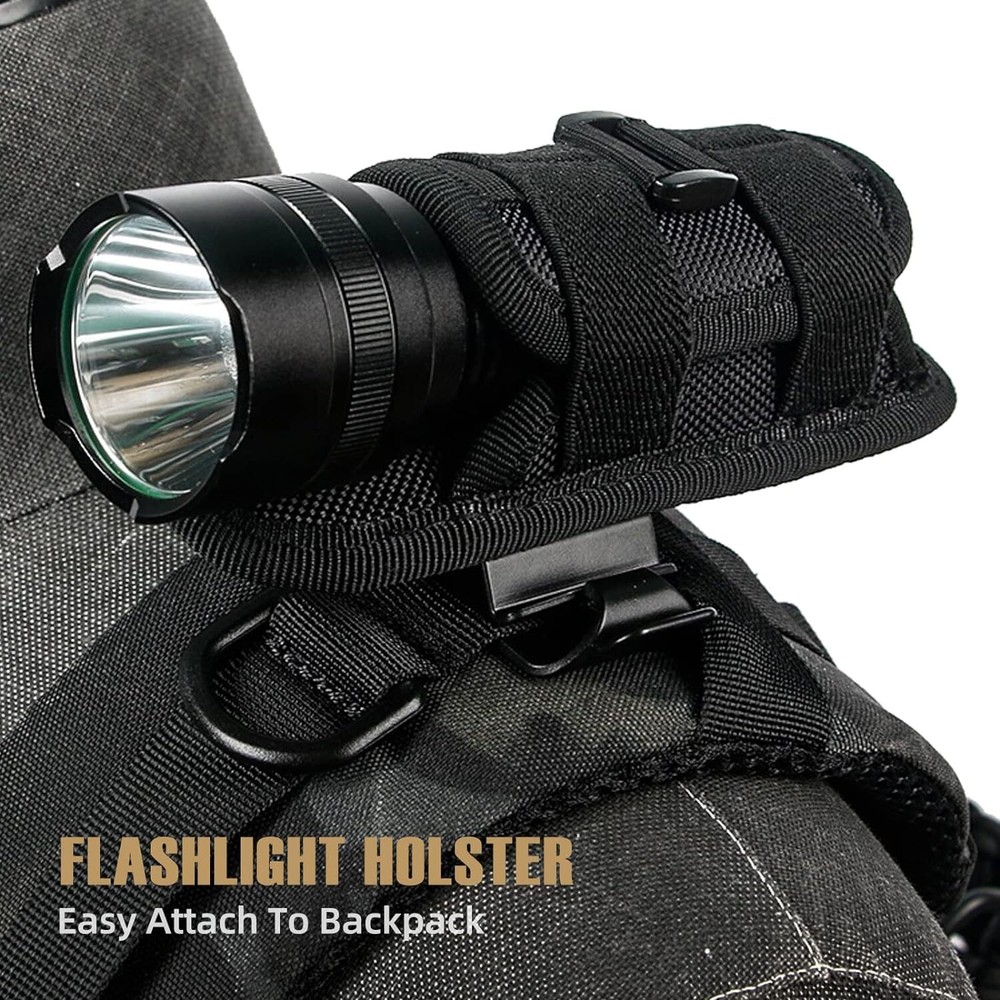 Tactical Flashlight Pouch Holster Nylon Rotatable Flashlight Holder Belt Clip US