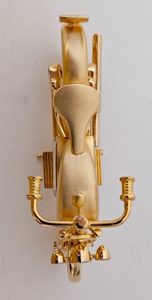 Motorcycle Clock – 2 tone Gold with clock made in Japan.