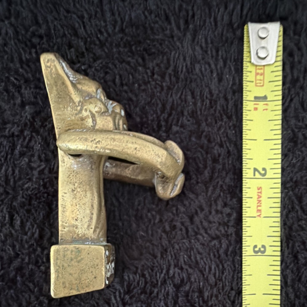 Vintage Solid Brass Cheshire Cat Door Knocker
