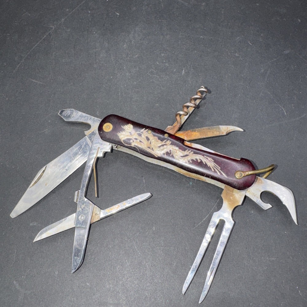 Vintage 8 Function Utility Knife Marks ORS Inlaid