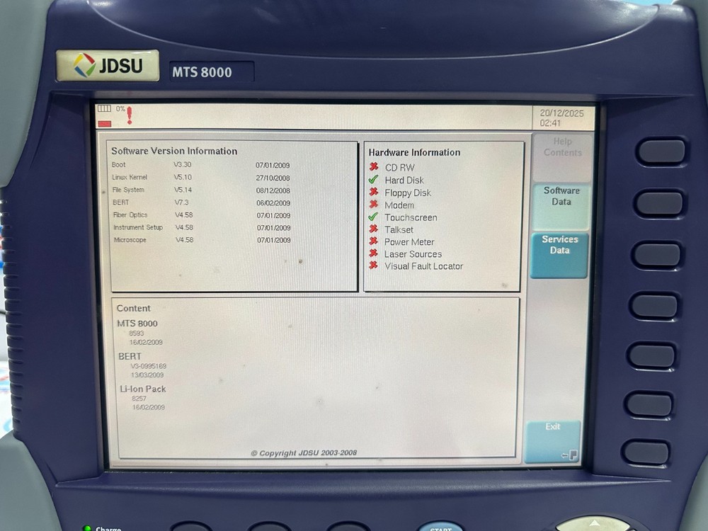 JDSU MTS-8000 Optical Spectrum Analyzer Scalable Multitest Network Tester