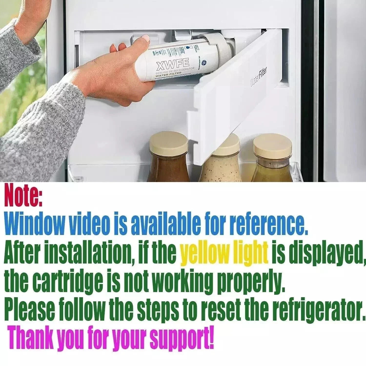 1 PACK GE XWFE Replacment Refrigerator Water Filter Without Chip