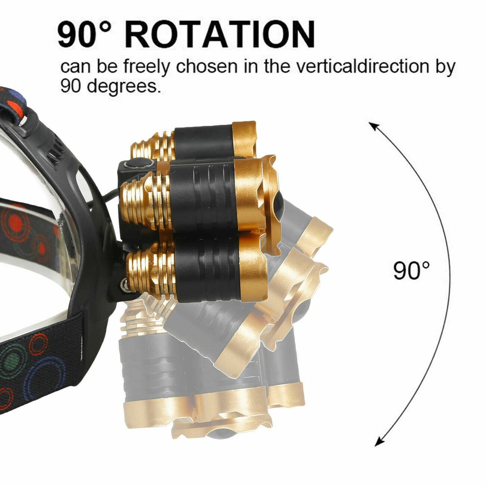 Super-bright 5 X Headlamp Headlight Flashlight Head Torch Lamp