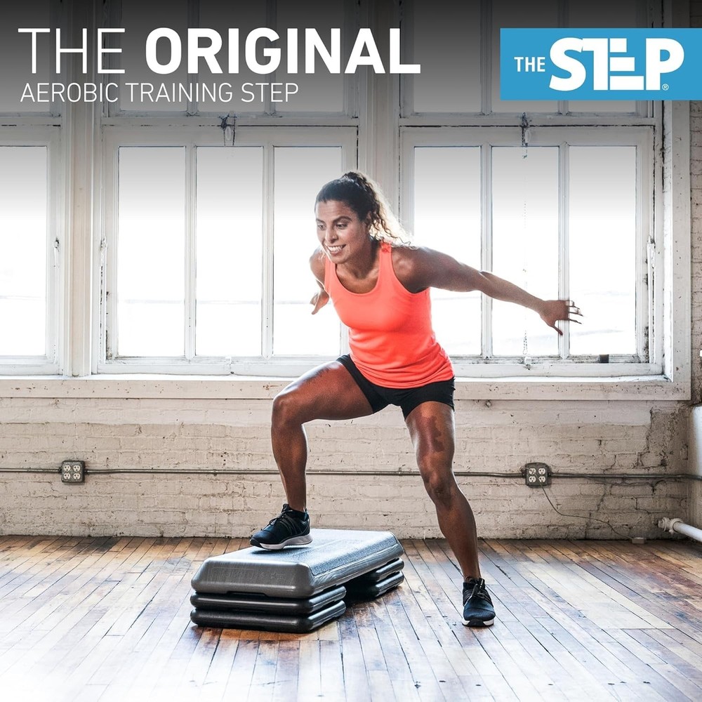 The STEP Aerobic Platform with 4 Adjustable Risers for Home Workouts