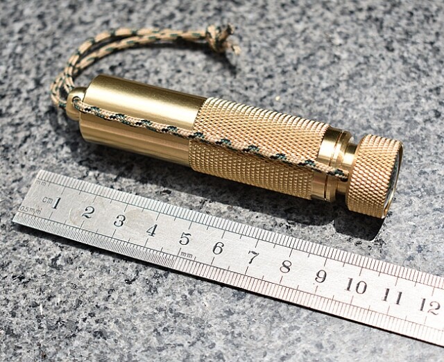 EDC Brass Waterproof Pill Case Container Box Pendant w/ Compass Outdoor Tool---