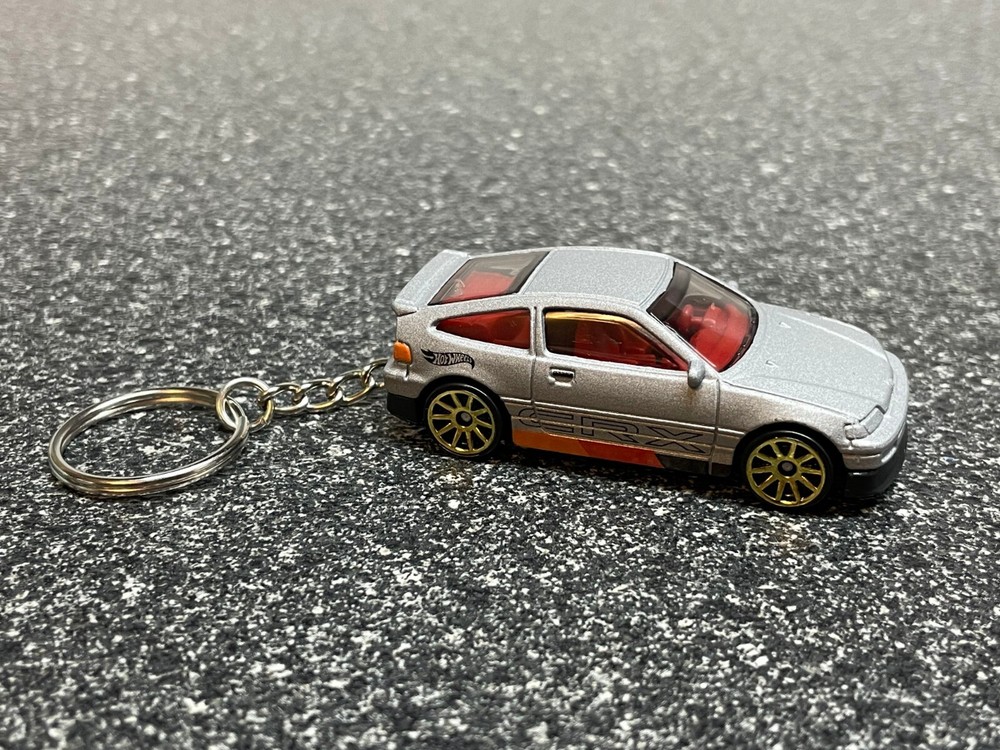 Honda CRX Silver Custom Keychain Hot Wheels Matchbox