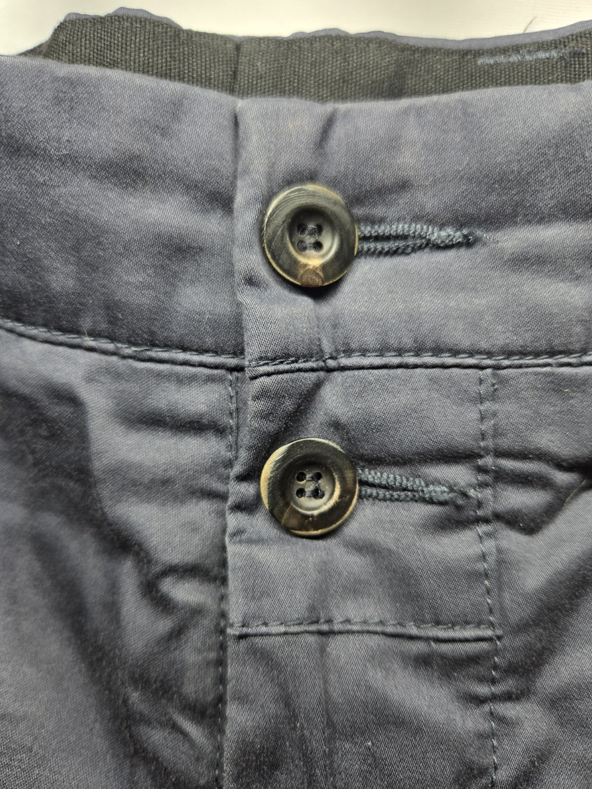 Giorgio Armani Mens Navy Linen Blend Shorts Size 36