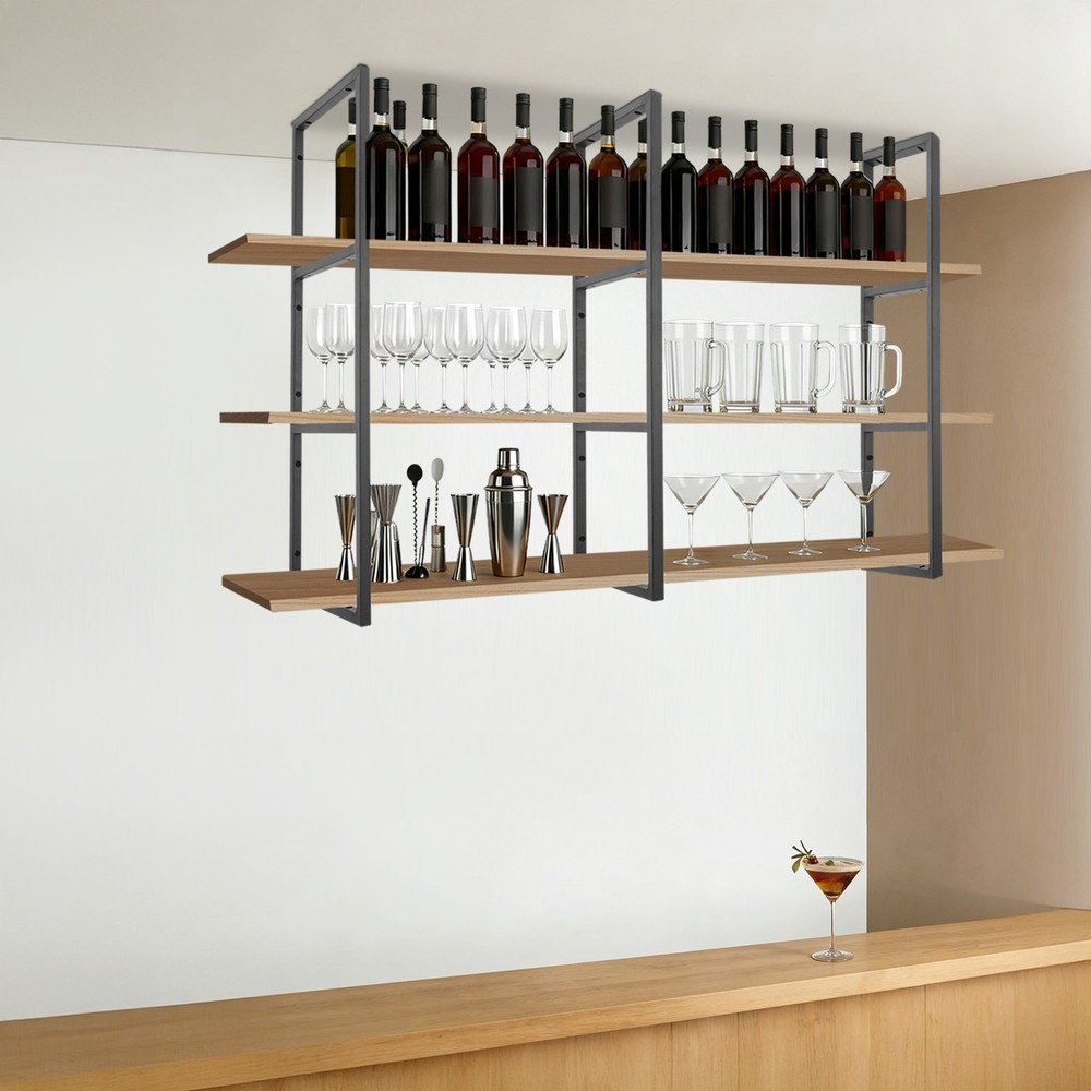 3PCS Rectangular Shelf Bracket Wall/Floor/Ceiling Mount Storage Shelving Bracket