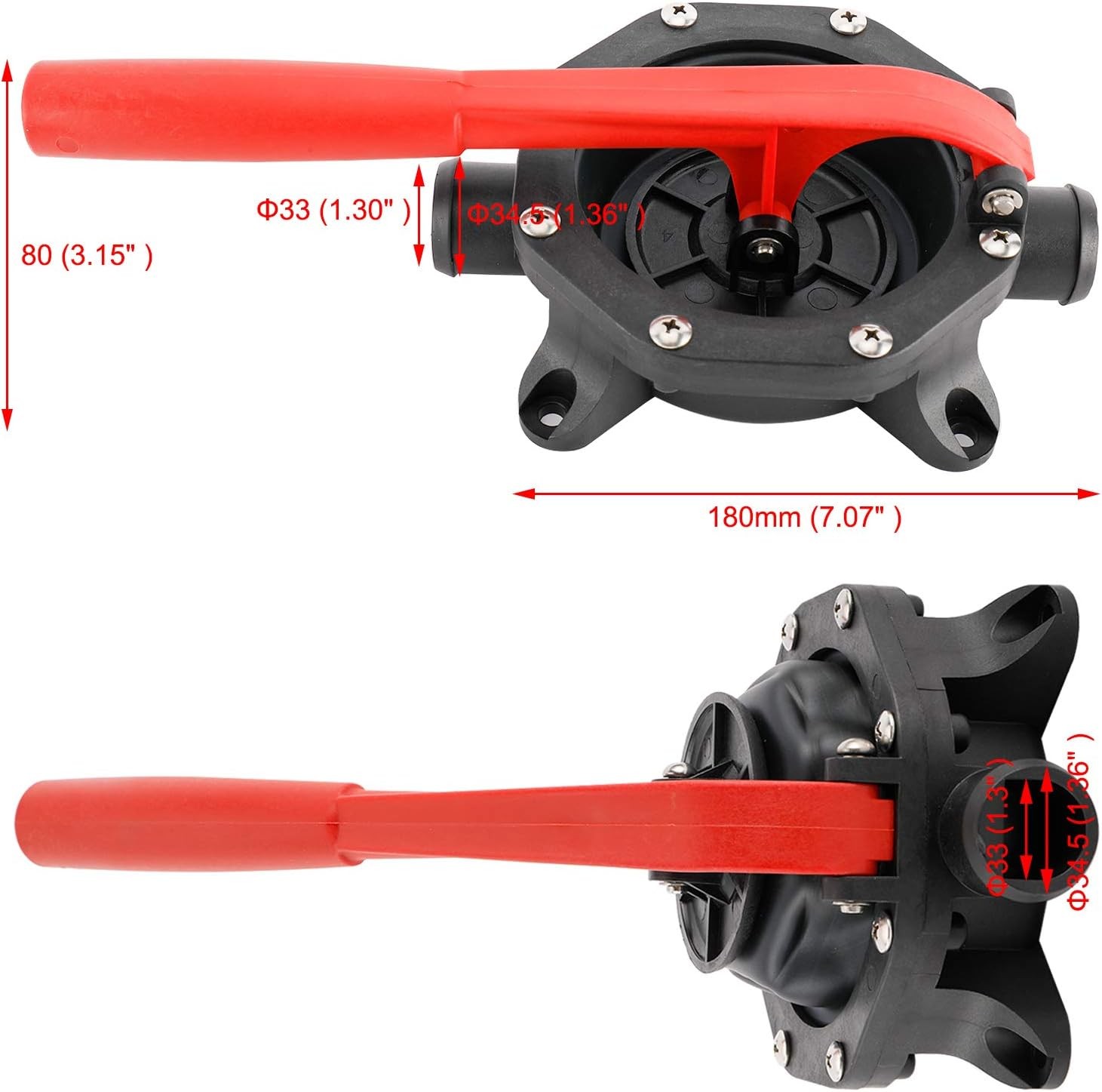 720GPH Boat Manual Hand Bilge Waste Water Transfer Pump Diaphragm Self-priming