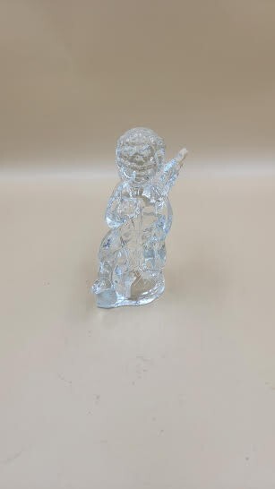 SMALL VTG CRYSTAL ANGEL CANDLE HOLDER