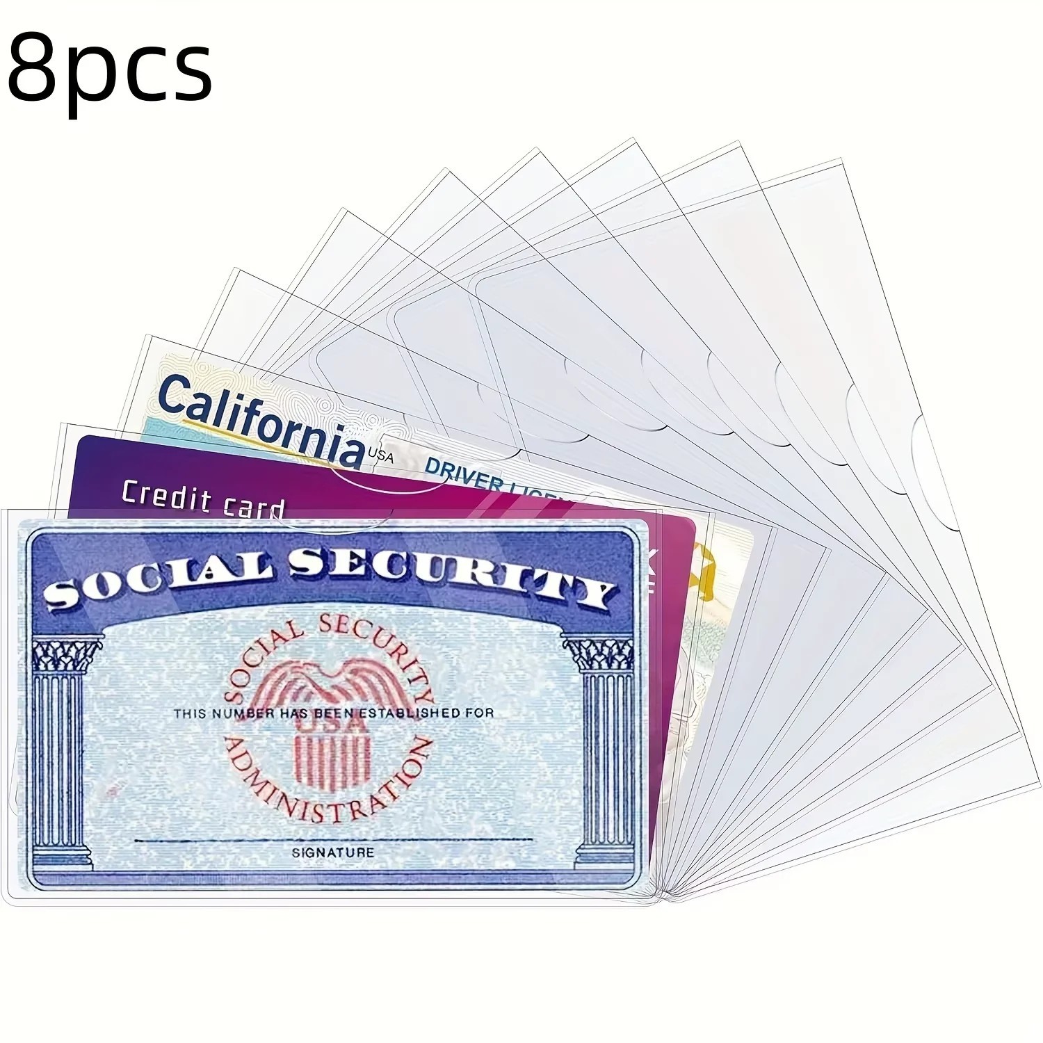 8pcs Clear Card Protector Sleeves ,Waterproof, ID,Credit ,Medicare Card Holder