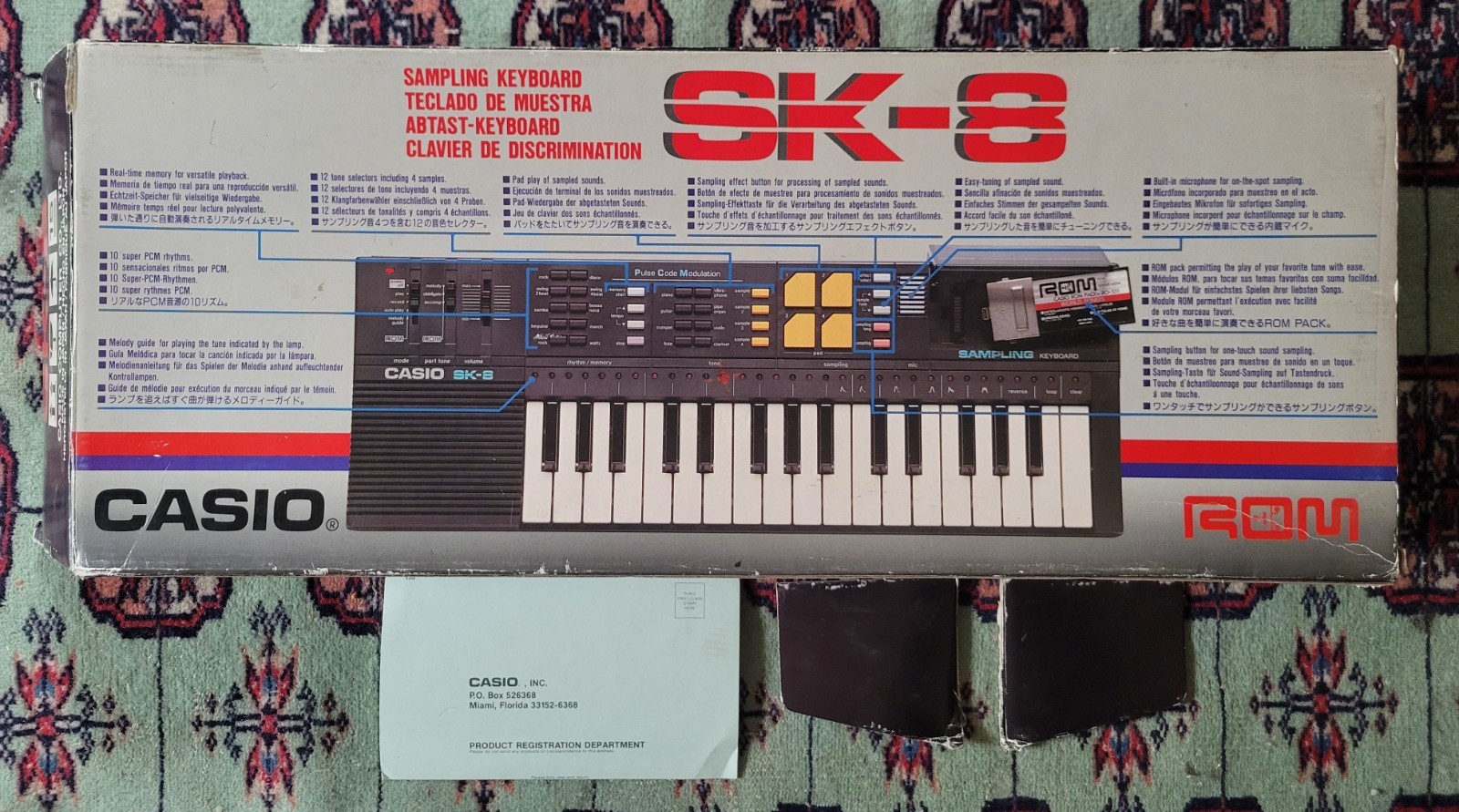Casio SK-8 Sampling Keyboard 32-Key Black with ROM Pack Used