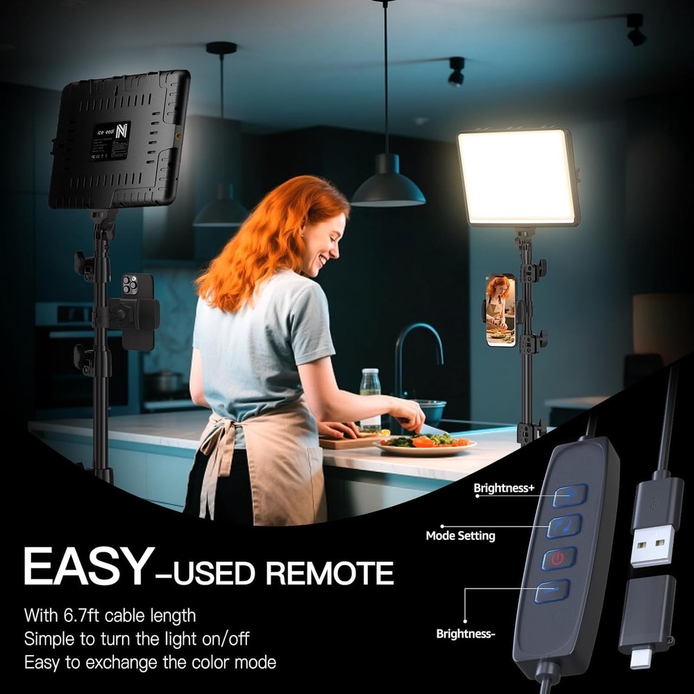 Versatile 2-Pack LED Video Light Kit with Adjustable Tripod & USB-C Connectivity