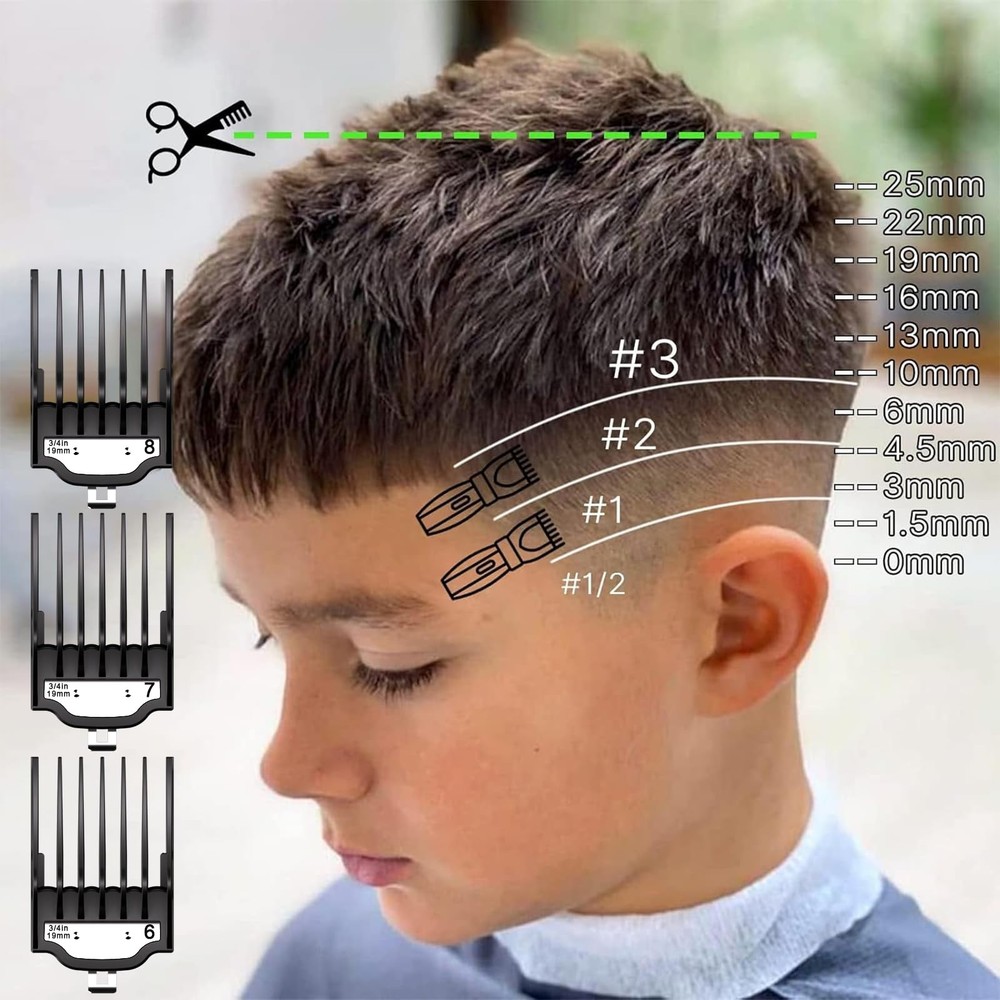Professional for Wahl Clipper Guards Set, 10 Pcs Coded Cutting 10 Pack, Black