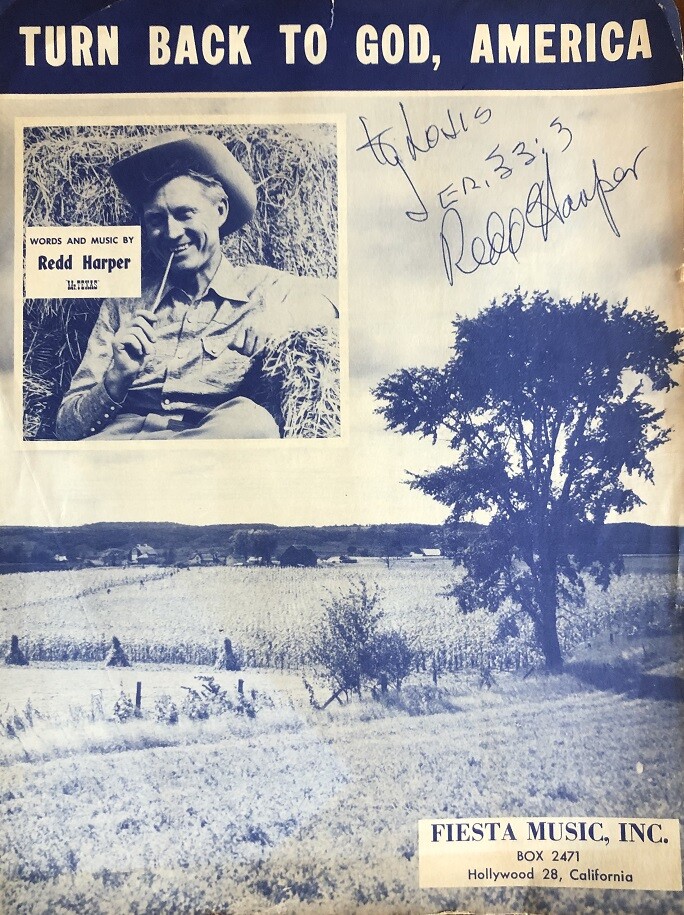 Redd Harper- Signed Sheet Music