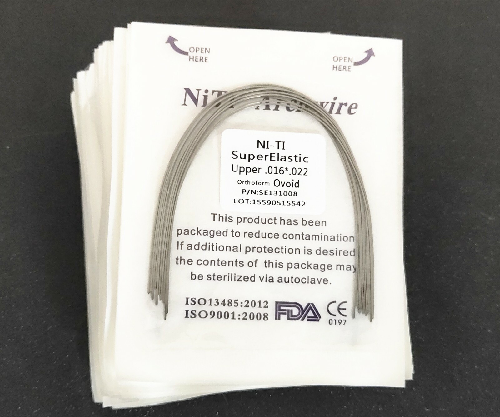 Dental Orthodontic Rectangular Super Elastic Niti Arch Wire Bows Ovoid Form