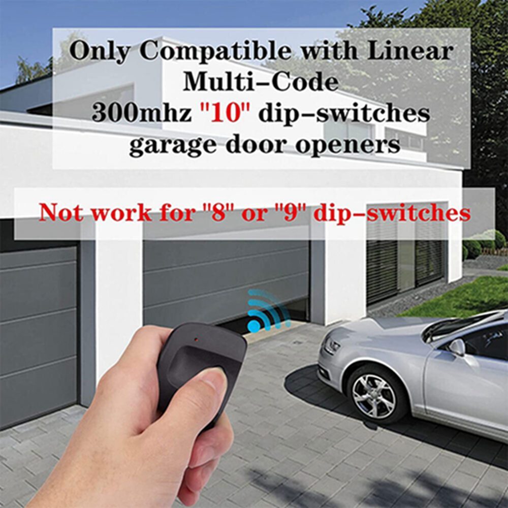 Gate Garage Door Opener 300MHz 10 DIP Code Remote Control Multi-Code 3089 308911
