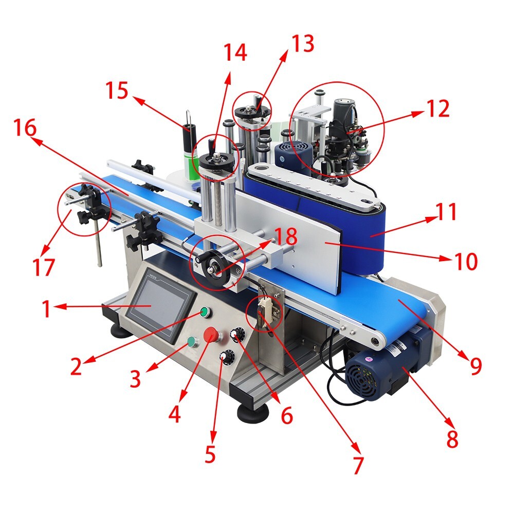 TECHTONGDA Automatic Conveyor Round Bottle High Speed Labeling Machine w/Printer