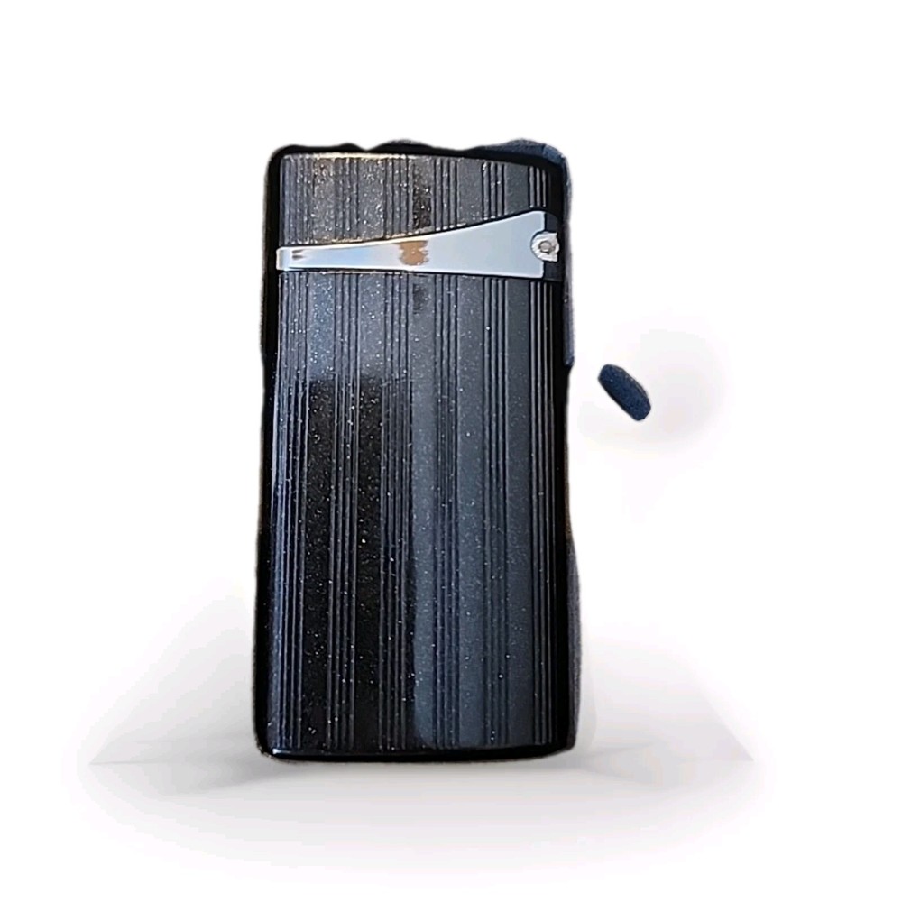Mini Torch Lighter, Butane, Black Silver, Flame Adjustable