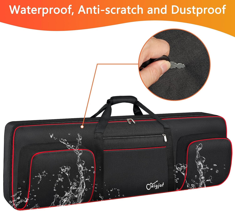 76 Key Keyboard Case, Soft Padded Piano Case with Handle and Adjustable Shoulder
