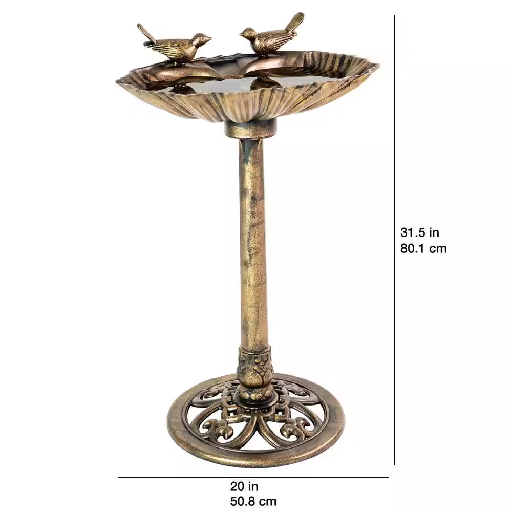 Bronze Resin Sitting Pair Birdbath