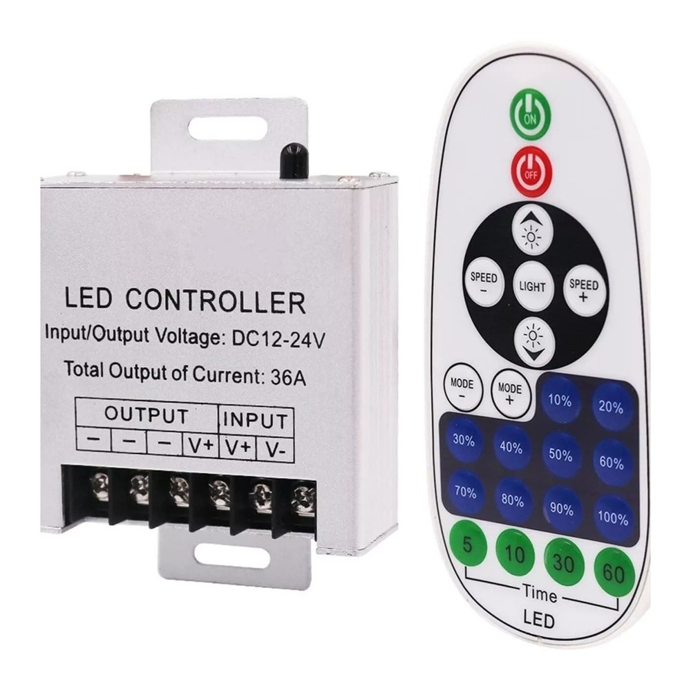 IR 23Keys Remote Controller 360W LED 36A Light Dimmer Wireless 12V 24V DC