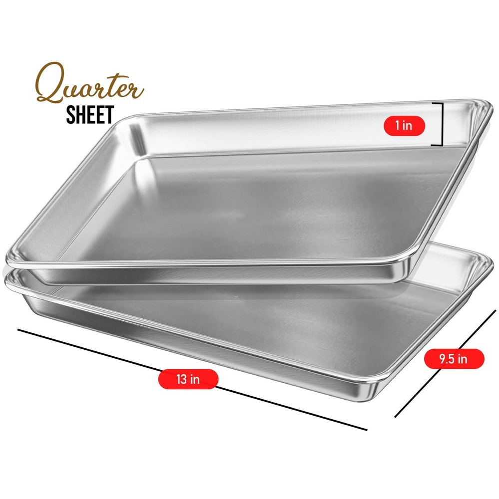 Eatex Baking Sheet Set, 4 Nonstick Cookie Sheets, Aluminum, Warp & Rust Proof