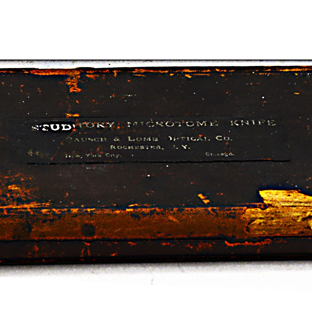 Large microtome knife tissue sampling for microscope incredibly sharp wood box