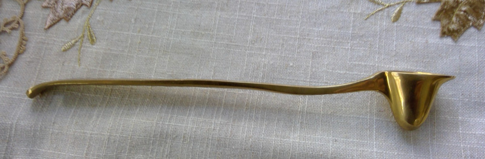 Vintage Solid Brass Candle Snuffer 10 inches long.