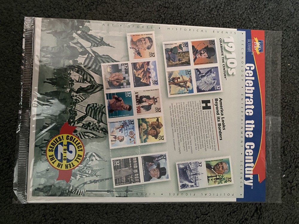 9 celebrate the century stamp sets with super hero stamp album and 3-D glasses