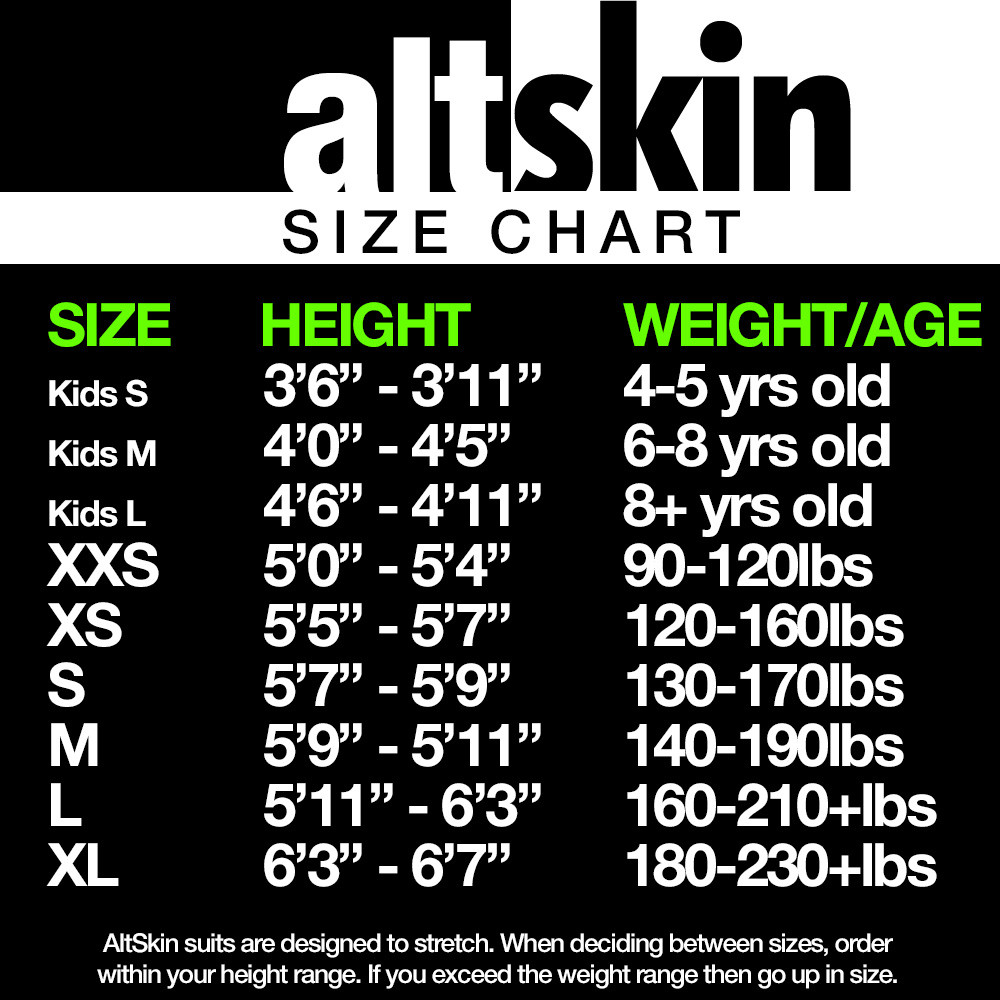 AltSkin ZENTAI SUIT - FULL BODY COSTUME - BLACK ZIPPERED STRETCH SUIT (9 Sizes!)