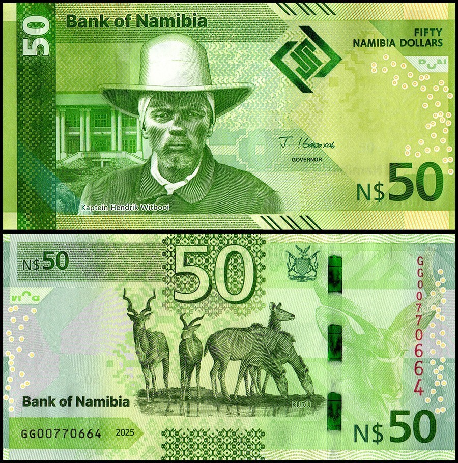 Namibia 50 Namibia Dollars, 2025, P-22, UNC X 10 PCS