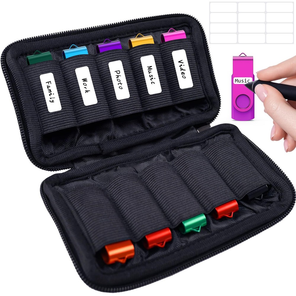 WesData Flash Drive Case, USB Drive Holder, Storage Bag for Thumb