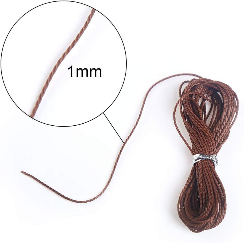 1mm Polyester Waxed Cord String Macrame 131 yards, 24 Colors-131 Yards